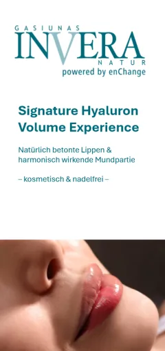 Titelseite des Flyers Signature Hyaluron Volume Experience